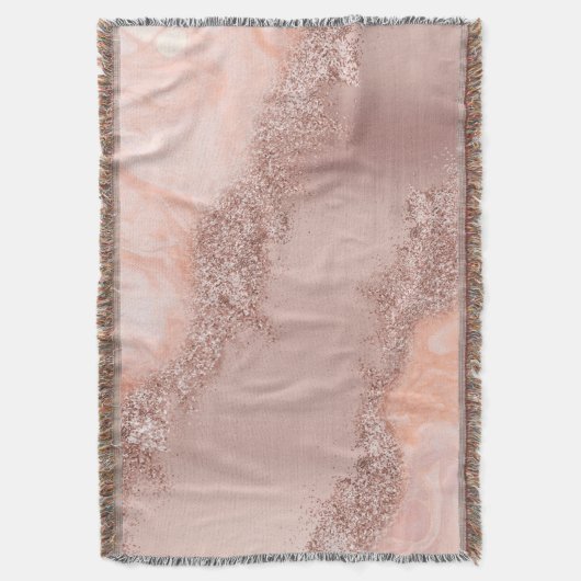 Roos Gold Blush roze geode glitter Deken (Voorkant Verticaal)