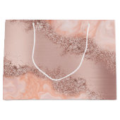 Roos Gold Blush roze geode glitter Groot Cadeauzakje (Voorkant)