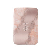 Roos Gold Blush Roze Geode Glitter Monogram Badmat (Voorkant Verticaal)
