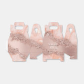 Roos Gold Blush Roze Geode Glitter Monogram Bedankdoosjes (Uitgevouwen)