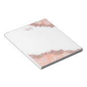 Roos Gold Blush Roze Geode Glitter Monogram Notitieblok (Schuin)