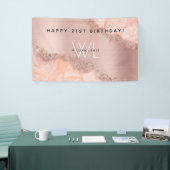 Roos Gold Blush Roze Geode Glitter Monogram Spandoek (Beurs)