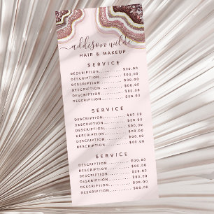 Roos Gold Blush roze glitter Agate Geode Reclamekaart