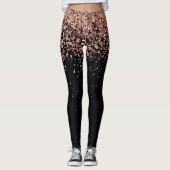 Roos Gold Blush Roze Glitter Glam Leggings (Voorkant)
