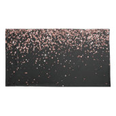 Roos Gold Blush Roze Glitter Glam Monogram Naam Kussensloop (Achterkant)