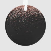 Roos Gold Blush Roze Glitter Glam Monogram Naam Ornament (achterkant)