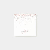 Roos Gold Blush Roze Glitter Glam Monogram Naam Post-it® Notes (Voorkant)