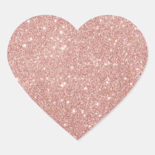 Roos Gold Blush roze glitter Hart Sticker (Voorkant)