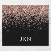 Roos Gold Blush Roze Glitter Monogram Initiaal Bier Etiket (Enkel label)