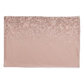 Roos Gold Blush Roze Glitter Script Monogram Girly Kussensloop (Achterkant)