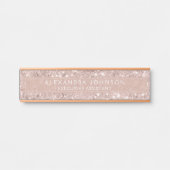 Roos Gold - Blush roze glitter Sparkle Moderne Chi Deurbordje (Voorkant)