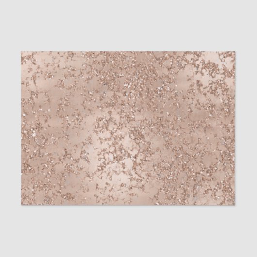 Roos Gold Blush Roze gloed Sparkle Crackle Chic Tissuepapier (Voorkant)