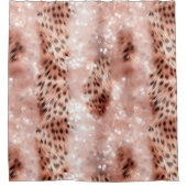 Roos Gold Blush Roze Leopard Sparkle Douchegordijn (Voorkant)