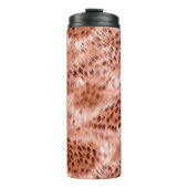 Roos Gold Blush Roze Luipaard Thermosbeker (Voorkant)