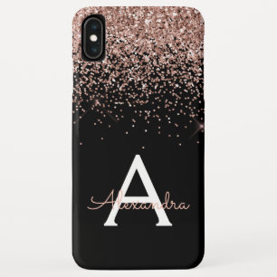 Roos Gold Blush Roze Luxe Monogram iPhone XS Max Hoesje