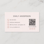 Roos Gold Blush Roze Rolling Pin Bakery Visitekaartje (Achterkant)