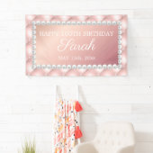 Roos Gold Blush Roze Witte Parels 100e Verjaardag Spandoek (Insitu)
