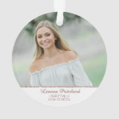 Roos Gold & Blush Script Afstuderen Photo Keepslag Ornament (achterkant)