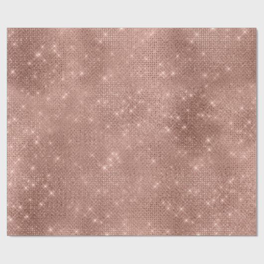 Roos Gold Blush Sequin Sparkly Crystals Girly Cadeaupapier (Vlak)