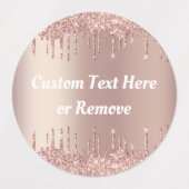 Roos Gold Blush Sparkle Drift Aangepaste tekstlabe Labels (Design 2)