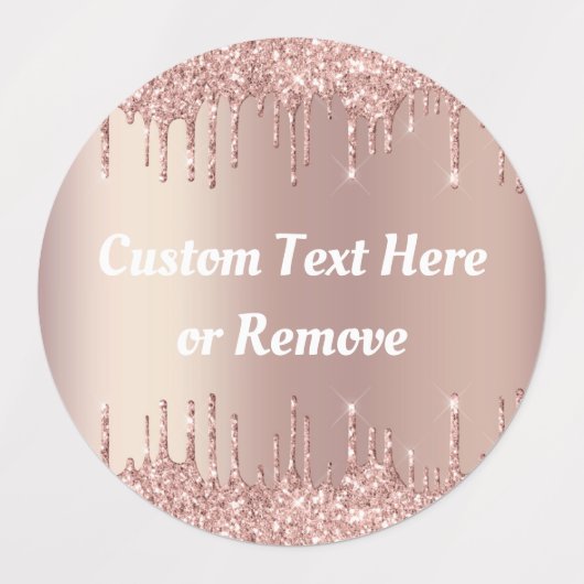 Roos Gold Blush Sparkle Drift Aangepaste tekstlabe Labels (Design 1)