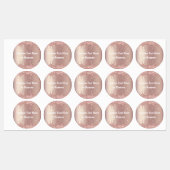 Roos Gold Blush Sparkle Drift Aangepaste tekstlabe Labels (Vel)