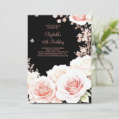 Roos Gold Boho Custom 40e Verjaardag Kaart (Staand voorkant)