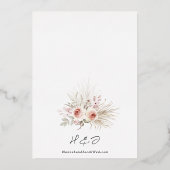 Roos Gold Boho Rustic Floral Wedding Folie Uitnodiging (Achterkant)