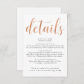 Roos Gold Boho trouwgegevens Info Kaart (Voorkant / Achterkant)