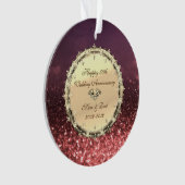 Roos Gold Bokeh, Diamonds 50th Wedding Jubileum Ornament (voorkant)