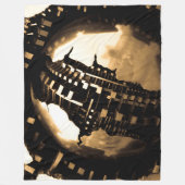 Roos Gold bolvormig Abstract Fleece Deken (Voorkant)