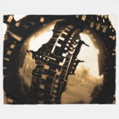 Roos Gold bolvormig Abstract Fleece Deken (Voorkant (Horizontaal))