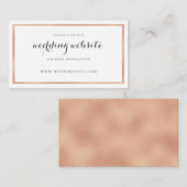 Roos Gold Border Moderne bruiloft website Kaart (Voorkant / Achterkant)
