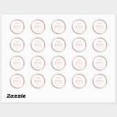Roos Gold Border White Marble Business Promotion Ronde Sticker (Vel)