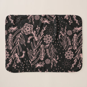 Roos Gold Botanische Doodle Patroon Sherpa Deken