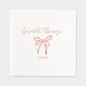 Roos Gold Bow & Script Folie Servetten (Voorkant)