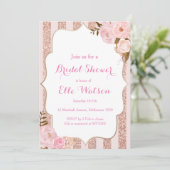 Roos Gold Bridal Shower Kaart (Staand voorkant)