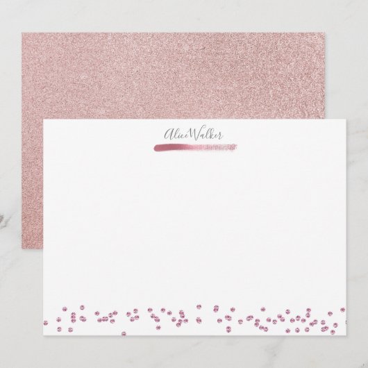 Roos Gold ⎢ briefpapier Kaart Notitiekaartje (Voorkant / Achterkant)