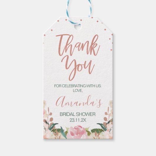 Roos Gold Brunch Bubble Vrijgezellenfeest Cadeaulabel (Voorkant)