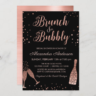 Roos Gold Brunch en bubbelbaar Vrijgezellenfeest Kaart