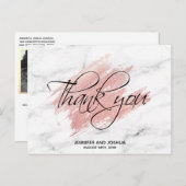 Roos Gold Brush Stroke Weddenschap Hartelijk dank Briefkaart (Voorkant / Achterkant)