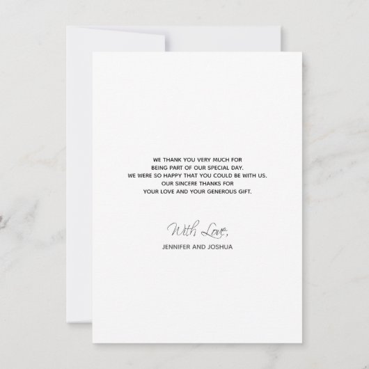 Roos Gold Brush Stroke Weddenschap Hartelijk dank Kaart (Achterkant)