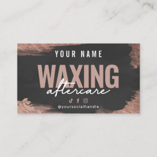 Roos Gold Brush Waxing Aftercare Card Visitekaartje