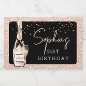 Roos Gold Bubbly Mousserende Wijn Verjaardagsfeest Sparkling Wijnetiket (Enkel label)