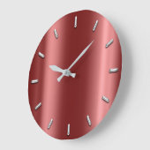 Roos Gold Burgund Red Minimal Silver Grey Grote Klok (Hoek)