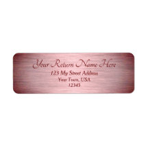 Roos Gold Burgundy Brushed Metal Return Address