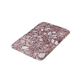 Roos Gold Burgundy Floral Illustration Pattern Badmat (Gekanteld)