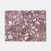 Roos Gold Burgundy Floral Illustration Pattern Deurmat (Voorkant)