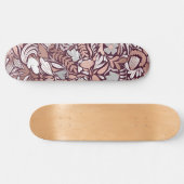 Roos Gold Burgundy Floral Illustration Pattern Skateboard (Horizontaal)