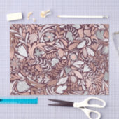 Roos Gold Burgundy Floral Illustration Pattern Tissuepapier (Craft)